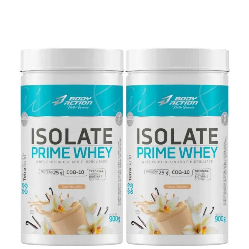 Kit 2 Whey 900 gramas Baunilha, Isolate Pimer Isolado e Hidrolizado Bodyaction em Oferta na Shopee