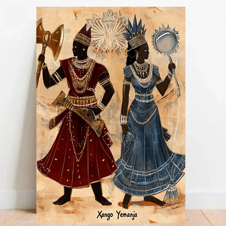 Quadro Placa decorativa Iemanja e Xangô Orixá Umbanda Candomblé Decorativo Oxalá 03