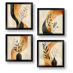 Kit 4 Quadros Decorativos cozinha Lavabo Toalete Banheiro jantar cantina