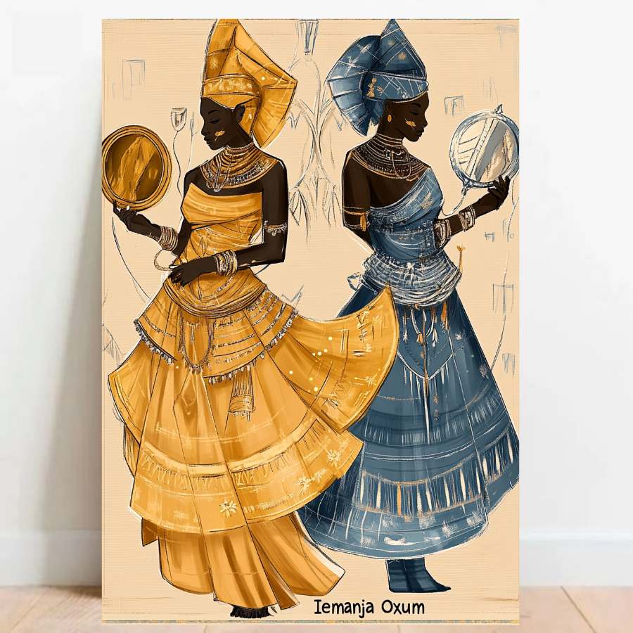 Quadro Placa decorativa Oxum e Iemanja Orixá Umbanda Candomblé Decorativo Oxalá 010
