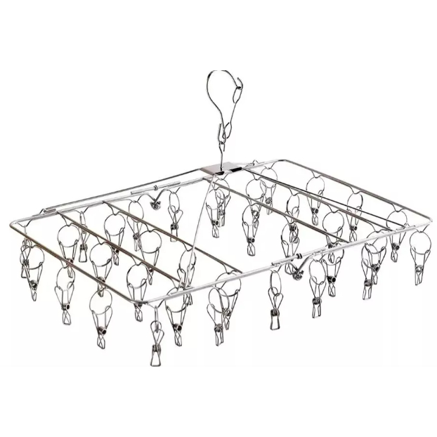 kit 2 Varal peças Intimas - Varal de Inox com 40 clipes Prendedores Grandes