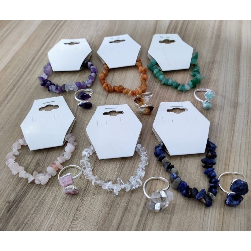 Conjunto Anel ajustável e pulseira, de pedra natural legítima,  acessórios femininos. em Oferta na Shopee