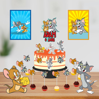 KIT FESTA SÓ UM BOLINHO TOM E JERRY Enviar Nome/Idade IMEDIATAMENTE (Fazemos todos os temas, consulte via chat) em Oferta na Shopee