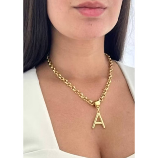 COLAR - Chocker - Cordão feminino inicial letra do nome de “A a Y banhado a ouro 18k luxo em Oferta na Shopee