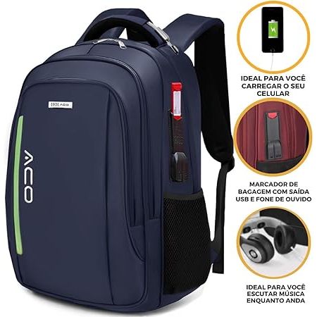 Mochila Masculina Feminina Notebook Reforçada Impermeável Escolar Faculdade Trabalho Viagem Resistente
