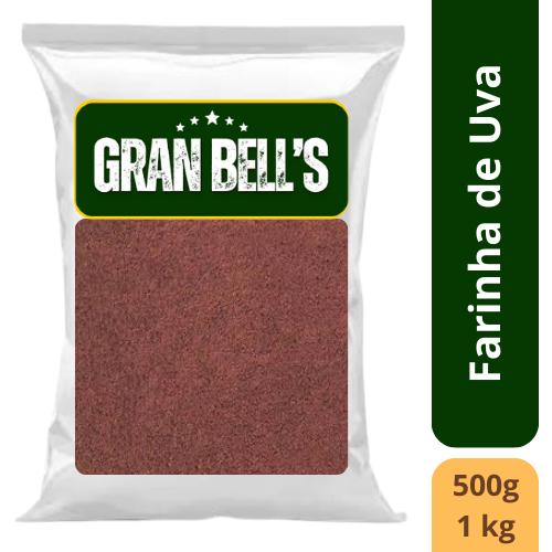 Farinha de Uva GRAN BELL'S 1kg Natural Rica em Resveratrol e Antioxidantes Ideal para Sucos, Shakes e Receitas Fit