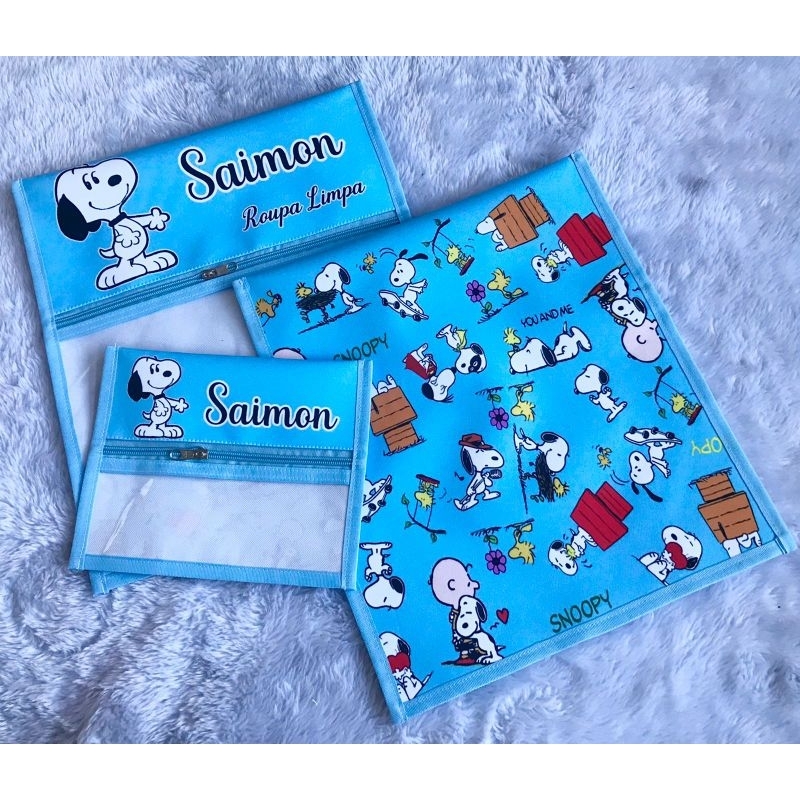 Kit Organizador de  bolsa limpa e suja + Bolsa porta escova