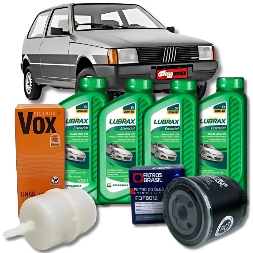 Kit Troca de Óleo e Filtros - Fiat Uno Fiasa Até 1993 Carburado - 20W50 em Oferta na Shopee