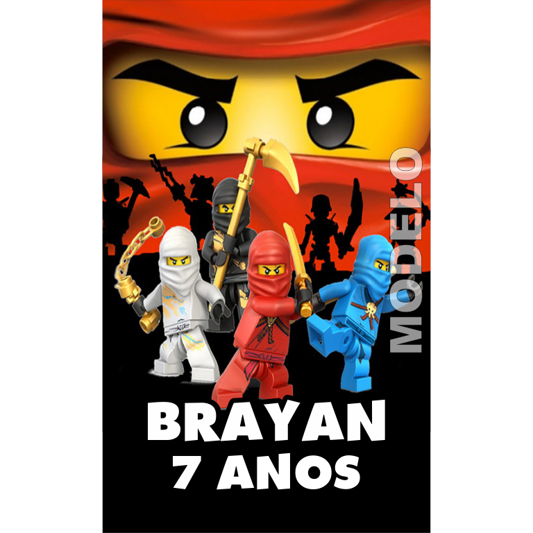 15 Adesivos Tubete Ninjago - Tag - Etiqueta Personalizada