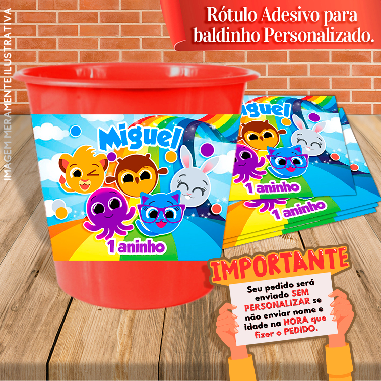 Adesivos Para Baldinho Personalizados Bolofofos