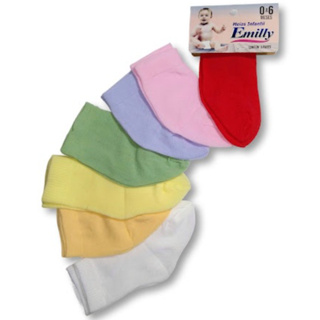 Kit 12 Pares Meias Bebê Sortidas 0 a 6 meses em Oferta na Shopee