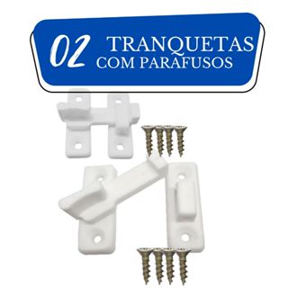 Trinco Fecho Tranqueta Plástica 2 peças P/ Portas Sanfonadas e Janelas em Oferta na Shopee