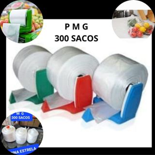 Bobina Estrela Saco Plástico Transparente Picotada Mercado P M G 300 Sacos Para Alimento em Oferta na Shopee