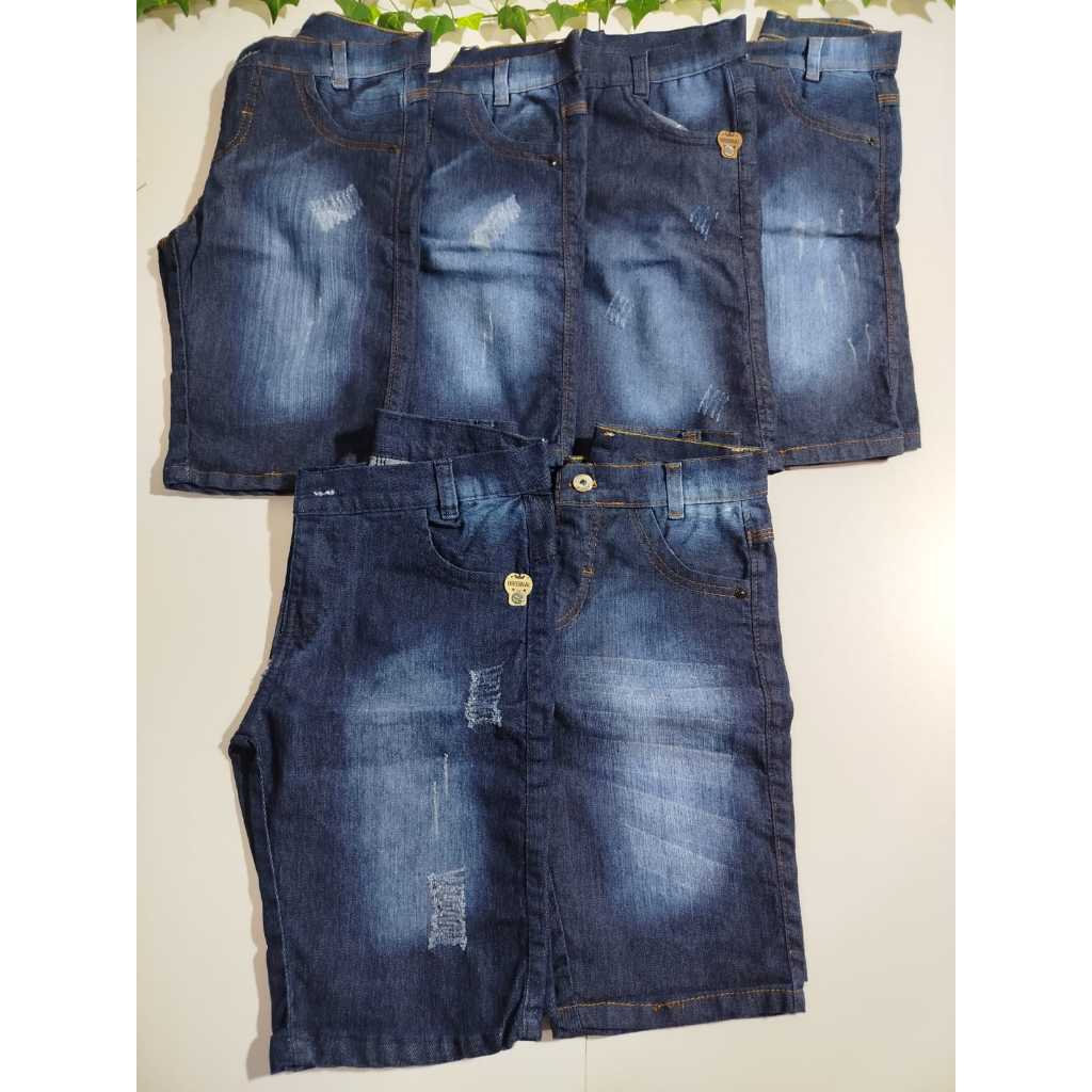 Bermuda Jeans Infantil Masculina com Cadarço Vermelho – Até 3 Anos