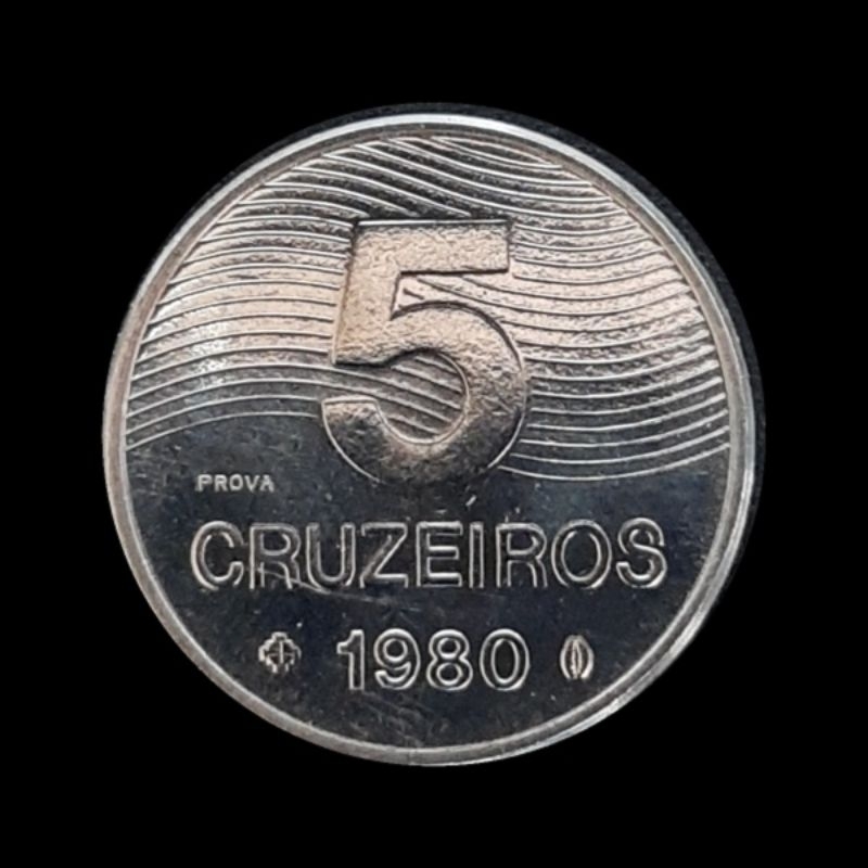 Moeda de 5 Cruzeiros Brasil 🇧🇷 SOB 1980-1984 + Coin Holder