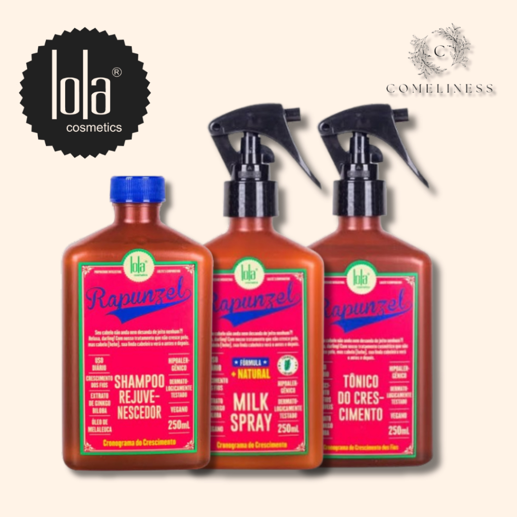 Kit Lola Cosmetics Rapunzel (Shampoo, Milk Spray e Tônico de Crescimento)