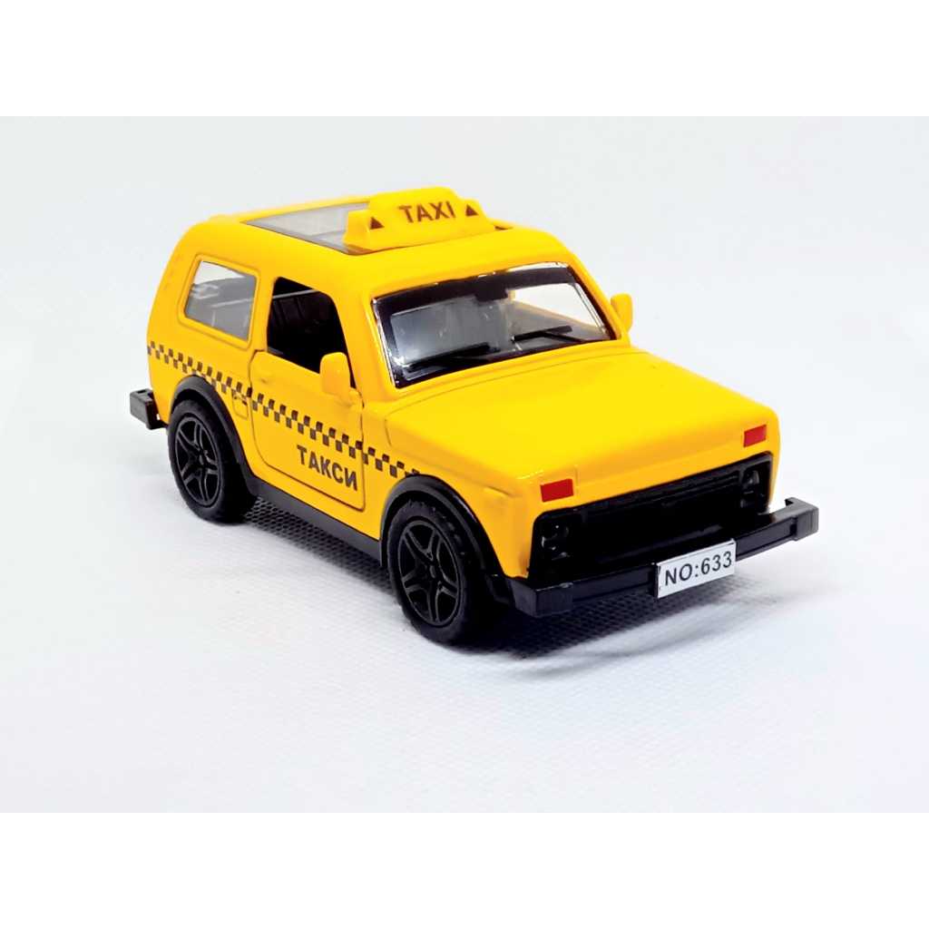 Miniatura Carrinho Metal Escala 1/36 Lada Niva Taxi Abre As Portas