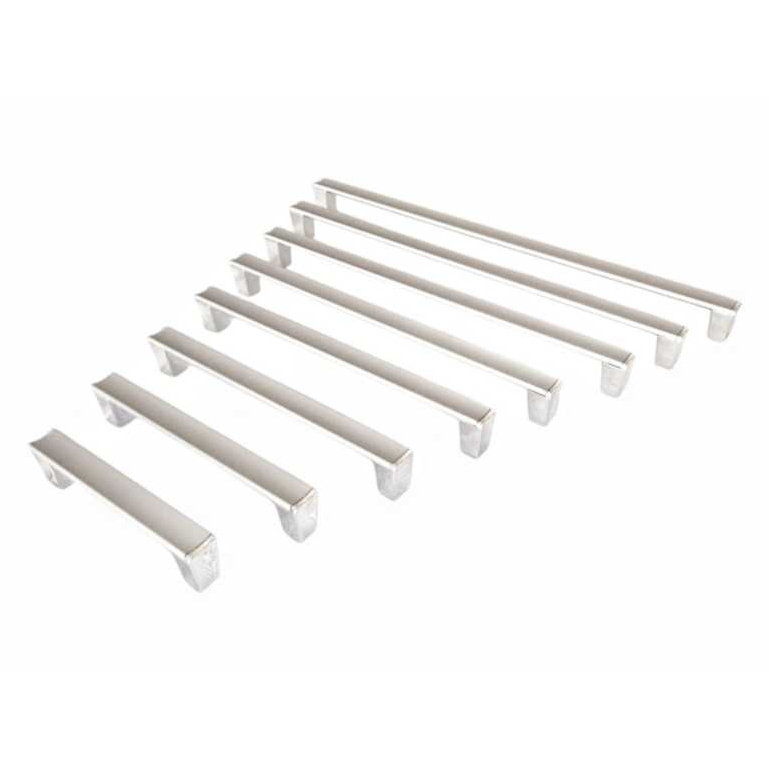 Puxador de gaveta inox cromo c/ fosco, kit 4/5/6/7/8 peças, 96/128/160/192/224/256/288/320, Space, Portas, armários etc.