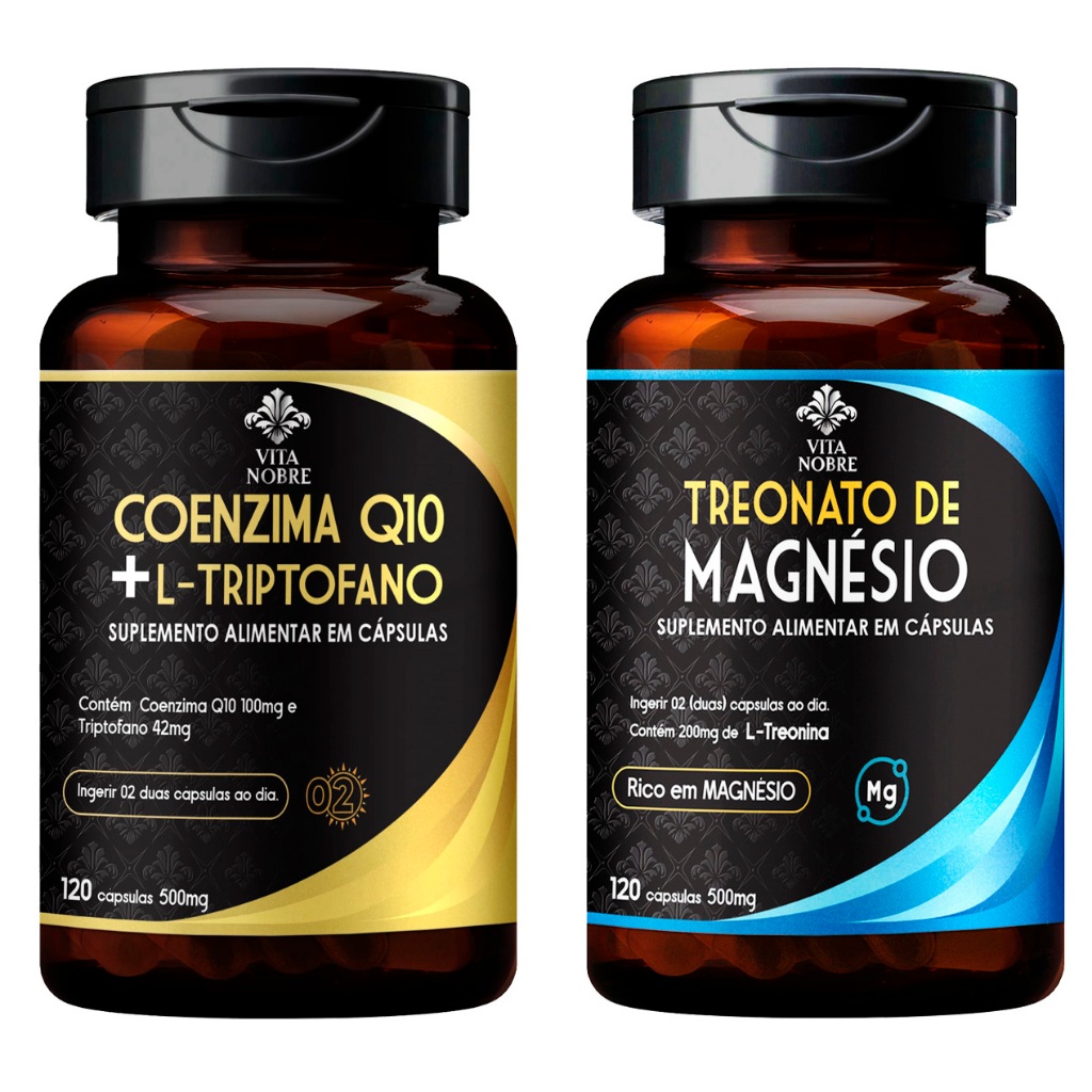 Magnésio L Treonato + Coenzima Q10 Com L-triptofano 120 Caps