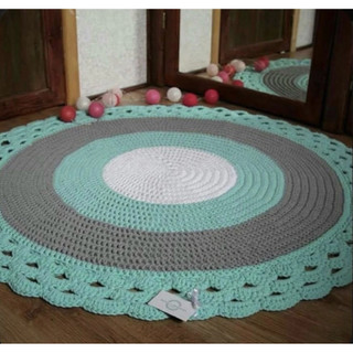 Tapete Redondo Grande Colorido para Sala Quarto em Crochê Várias Cores Decoração Moda Casa Presente
