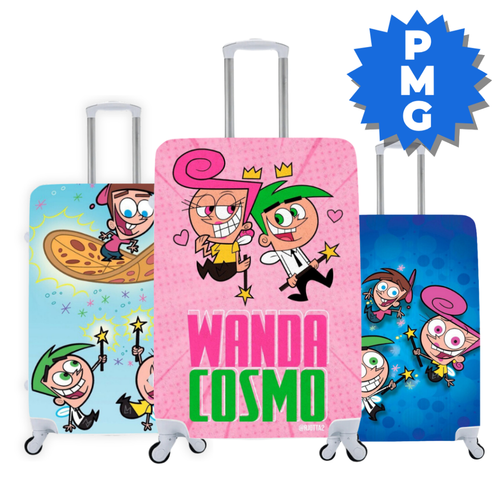 Capa Protetora Para Mala Viagem Elástica Personalizada Padrinhos Magicos Diversos Modelos (03)