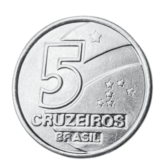 Moeda Coleção Colecionável Antiga 5 Cruzeiros Salineiro (entre 1990 e 1991)