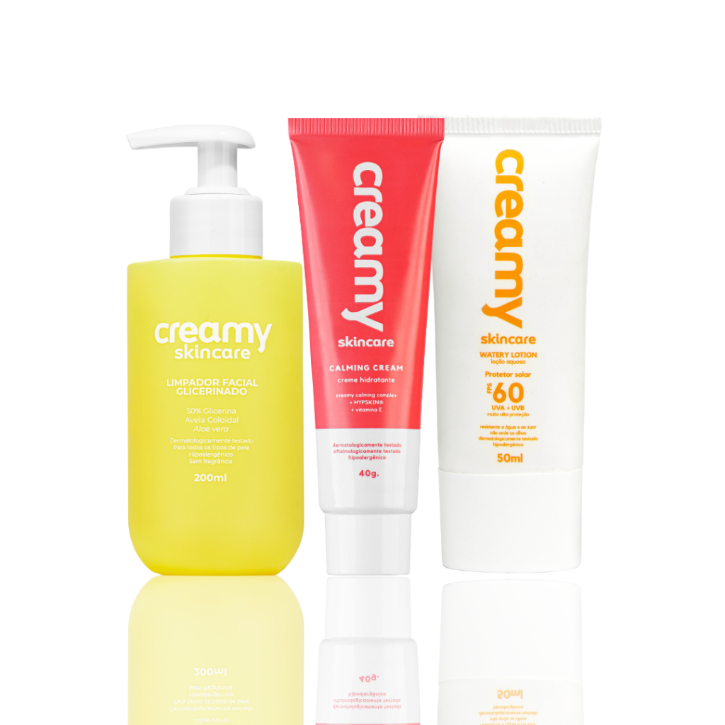 Kit Creamy Skincare Trio Rotina Básica, Infantil a Adulto Essenciais - 3 unidades