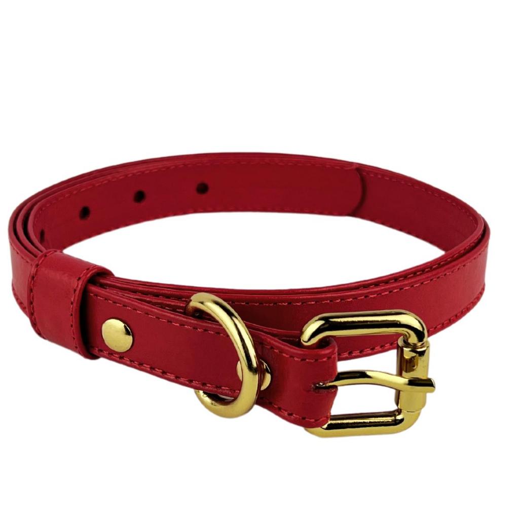 Cinto Feminino Couro Legítimo Vermelho Social Festa Estilo Vestido Cintura Original Blogueira Moda