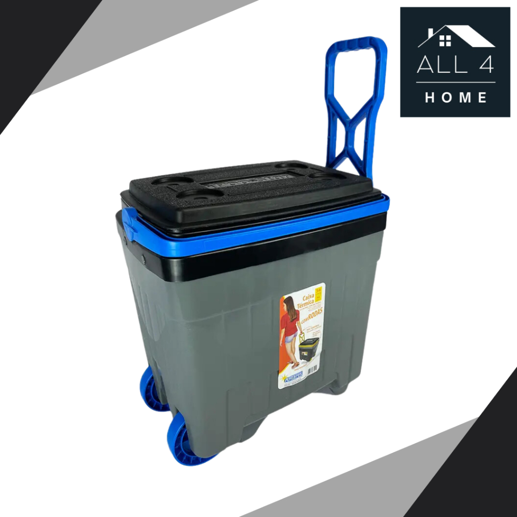 Cooler Caixa Termica 34 Litros com Rodinha Camping Pesca Praia Caixa Térmica 34 litros