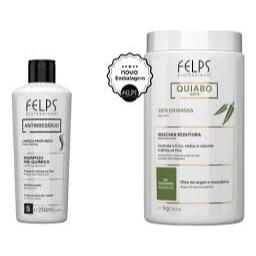 Kit Felps - Shampoo Antirresiduo 250ml + Quiabo Btox Massa Capilar Redutora de Volume 1 Kg - REDS em Oferta na Shopee