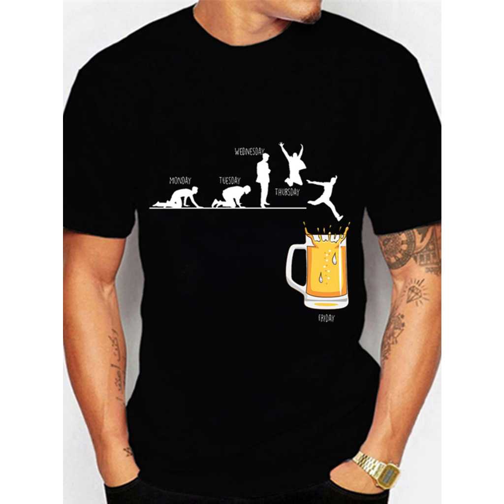 Camiseta Algodao Sexta Feira Cerveja e Final de Semana sextou preta divertida presente balada festa lançamento rapido