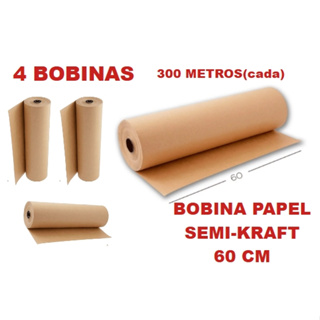 4 Bobinas Papel Semi Kraft Bobina 60cm Aprox. 9KG(cada)  Pardo Embalagem Caixa em Oferta na Shopee