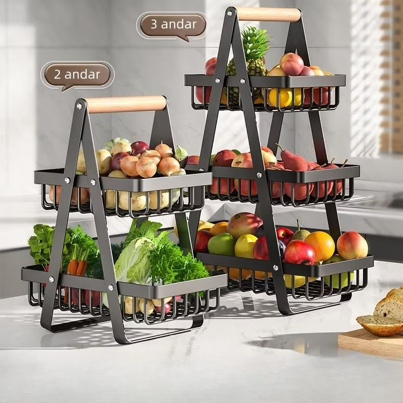 Fruteira de Mesa Premium 2 andar 3 andar Cesta de Frutas e Legumes Armazenamento de Cosmét...