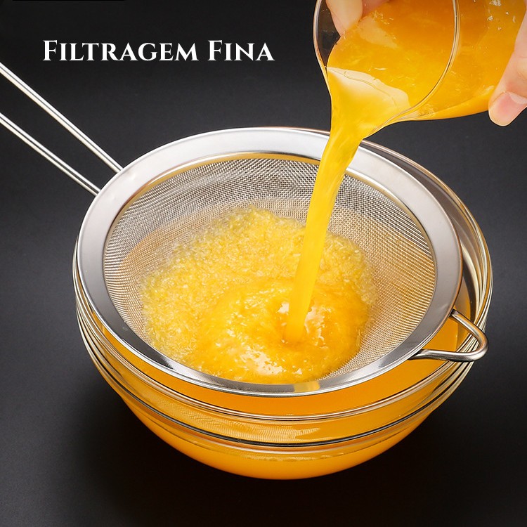 3 Ppçs Peneira Coador Em Aço Inox Para Cozinha 3 Tamanhos P M G 8/10/12CM