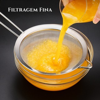 3 Ppçs Peneira Coador Em Aço Inox Para Cozinha 3 Tamanhos P M G 8/10/12CM