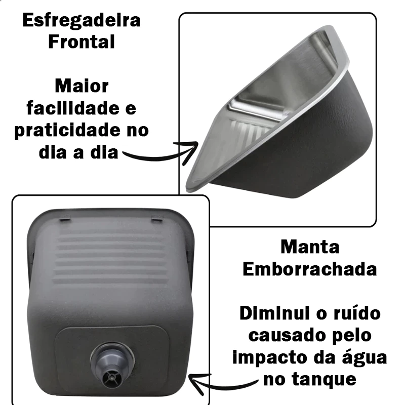 Tanque de Lavanderia em Aço Inox Polido 45/55 x 45cm com Acessórios — foto 2