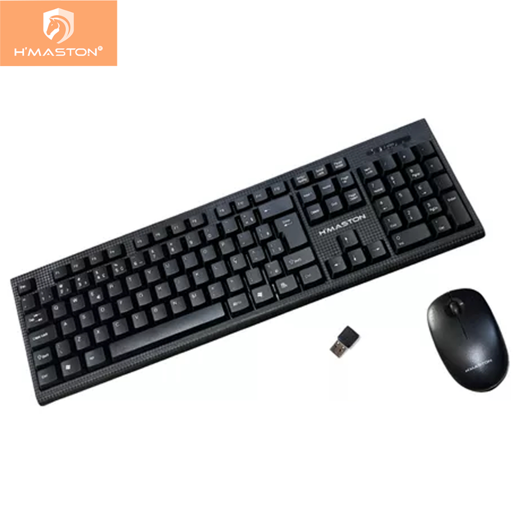 H'maston JP103 Kit Teclado E Mouse Sem Fio Wireless 2.4ghz 1600dpi Óptico em Oferta na Shopee