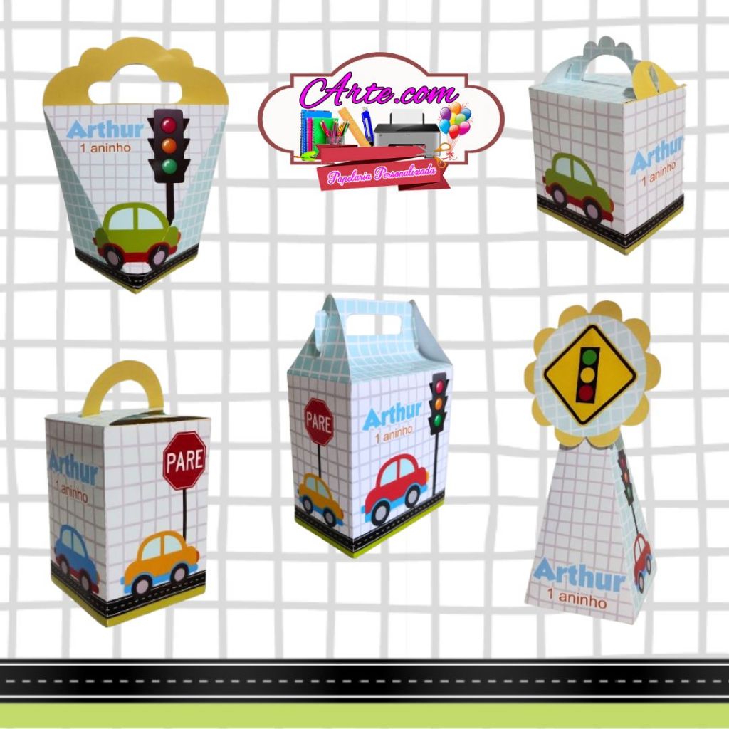 Personalizados Carrinhos Modelo 2 (PEGUE E MONTE) - kit festa - lembrancinha - aniversario - caixinhas personalizadas