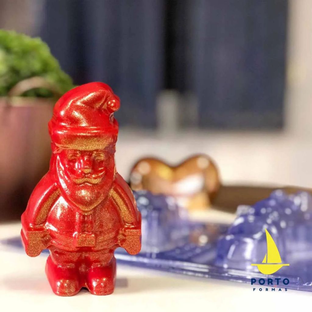 1~5 Forma silicone para chocolate papai noel natal 2023   - PORTO FORMAS COD P87 - Home & Living