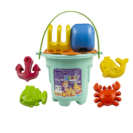 Balde de Praia 9 Peças Grande Certificado Inmetro =  QUEEN SHOP em Oferta na Shopee
