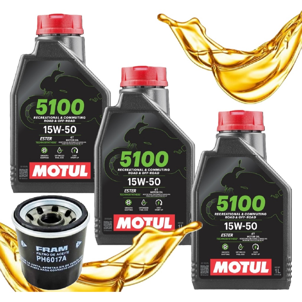 Troca de Óleo Cb 600f Hornet / Cbr 650R / Ninja 300 / Z300 Motul 5100 15w50 3 Litros + Filtro em Oferta na Shopee