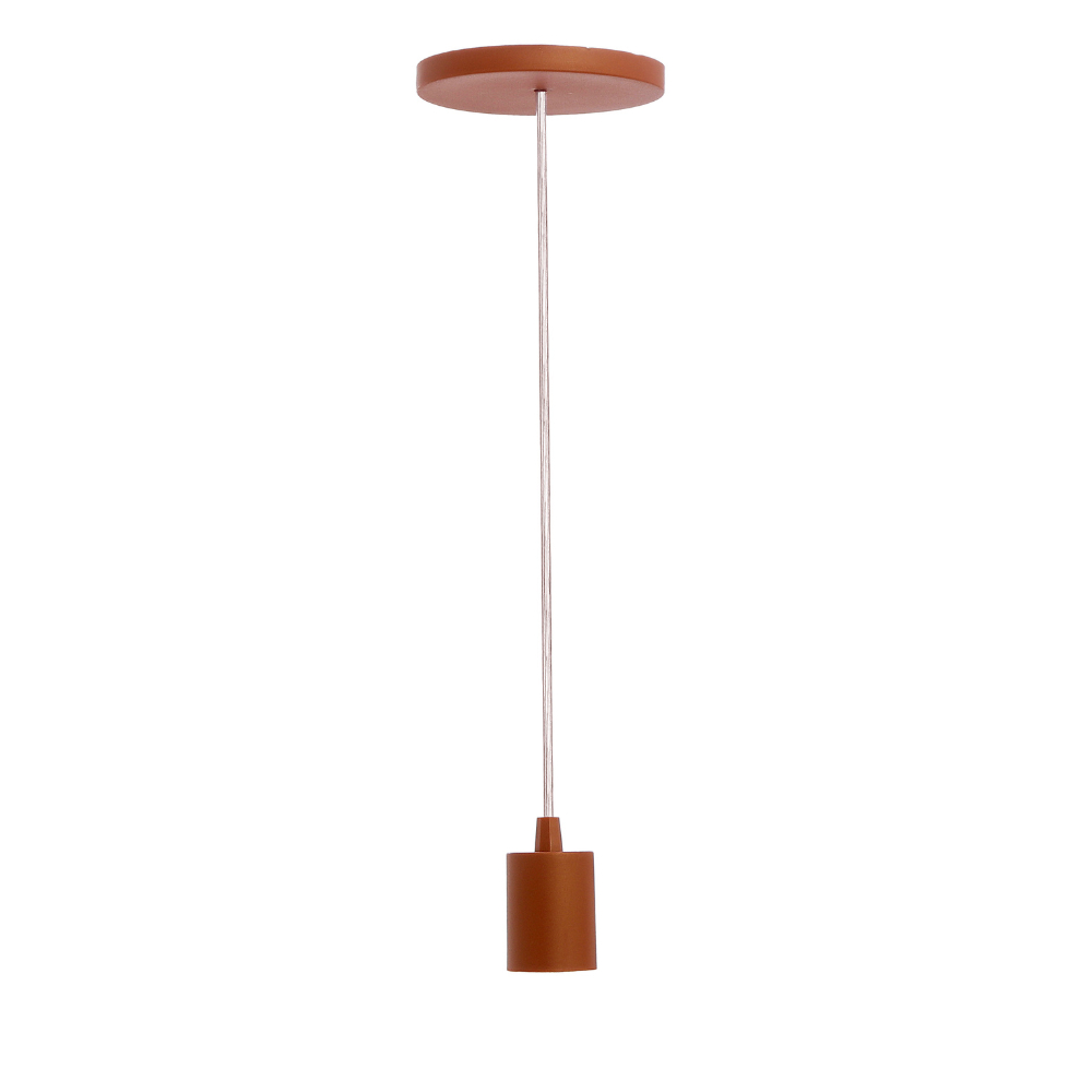 Luminária Pendente Copinho Retrô Decorativo Termoplástico para 1 Lâmpada com Soquete E27 Bivolt Completo