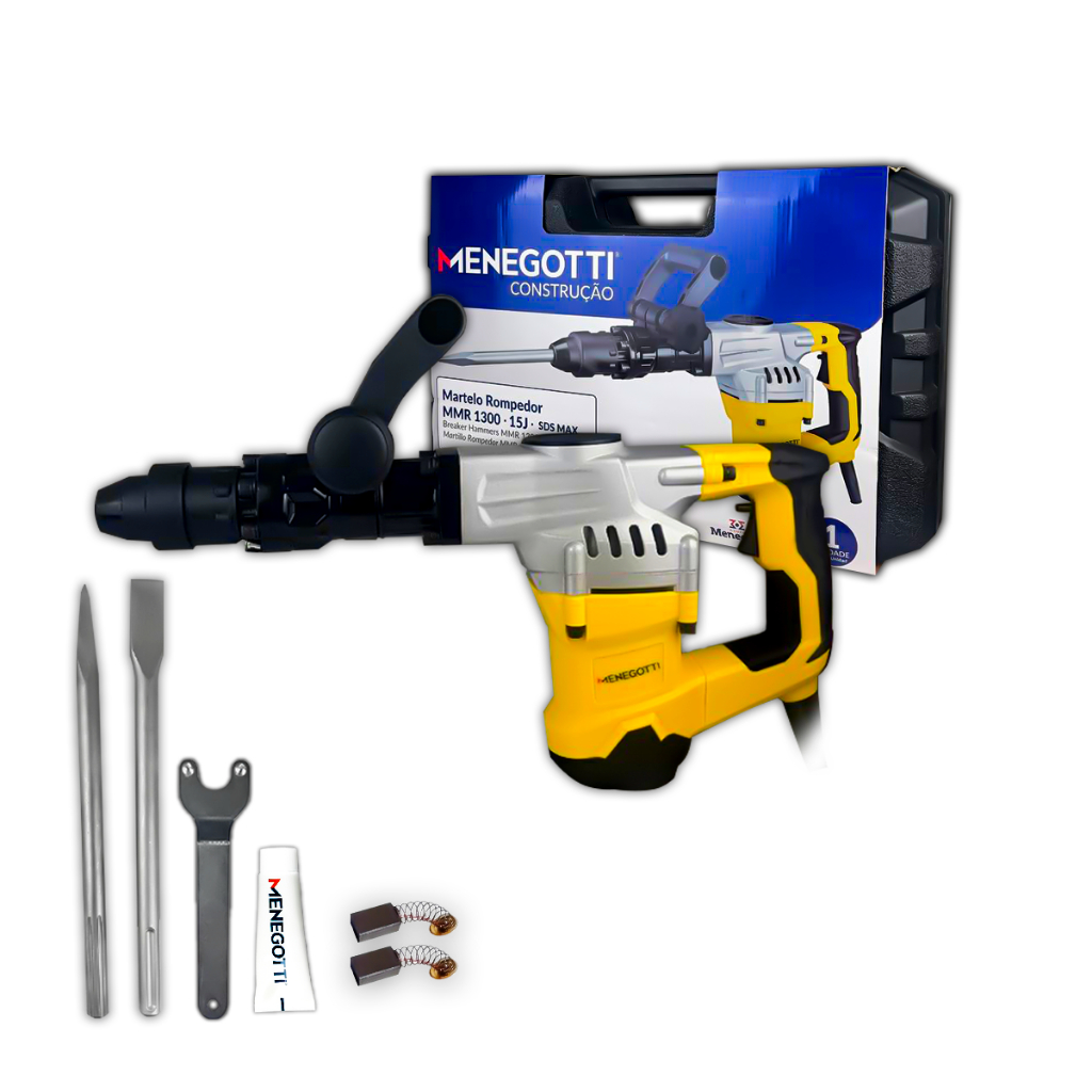 Martelo Rompedor Menegotti MMR1300/1700 15J 6KG/8KG/12KG para Demolição Perfurar Romper Concreto em Oferta na Shopee