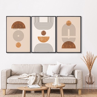 3 Quadros Decorativos Geométrico Tramas e Texturas Explorando a Geometria com Moldura em Oferta na Shopee