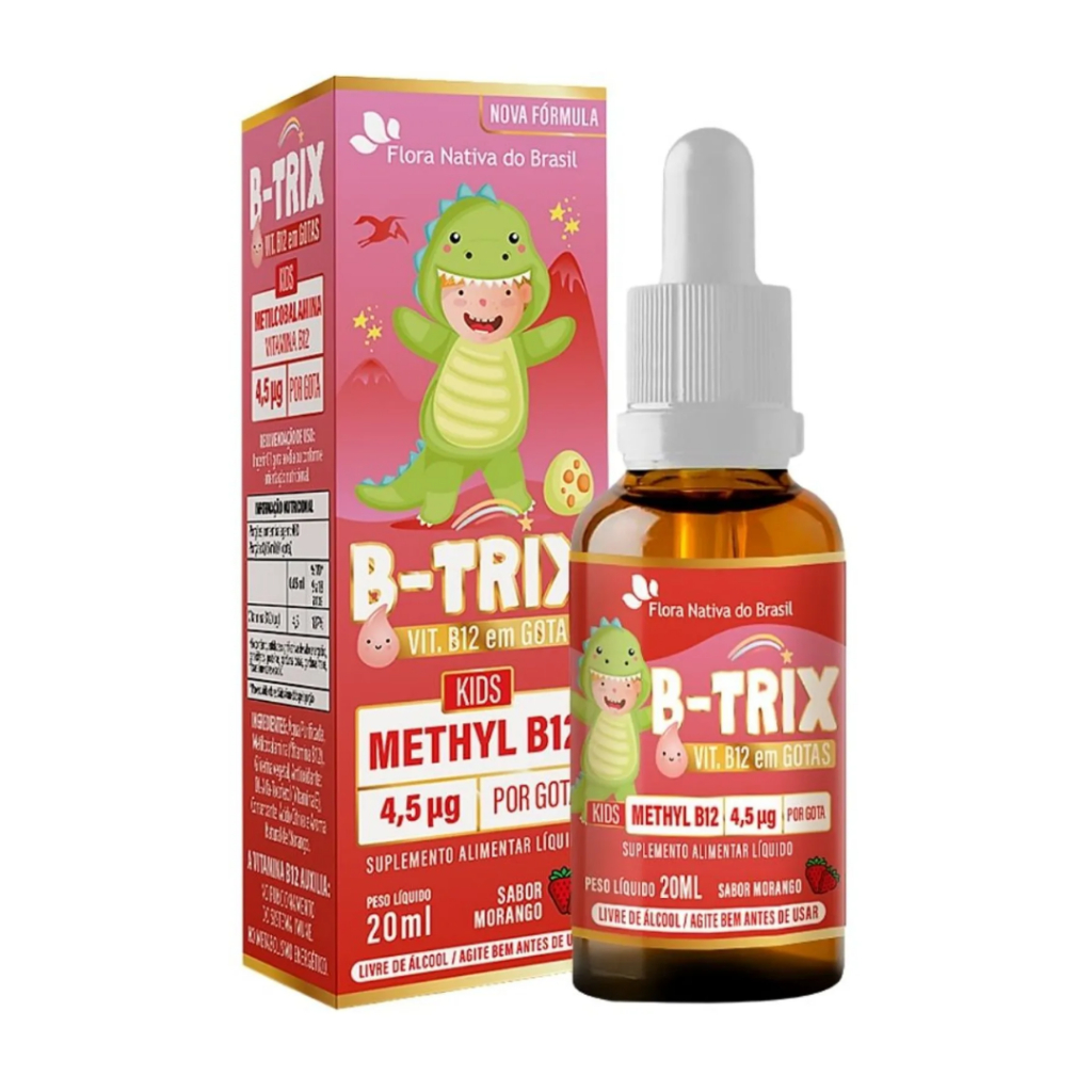 B - Trix ( Vitamina B12 - 4,5mcg Metilcobalamina) 20ml Sabor Morango