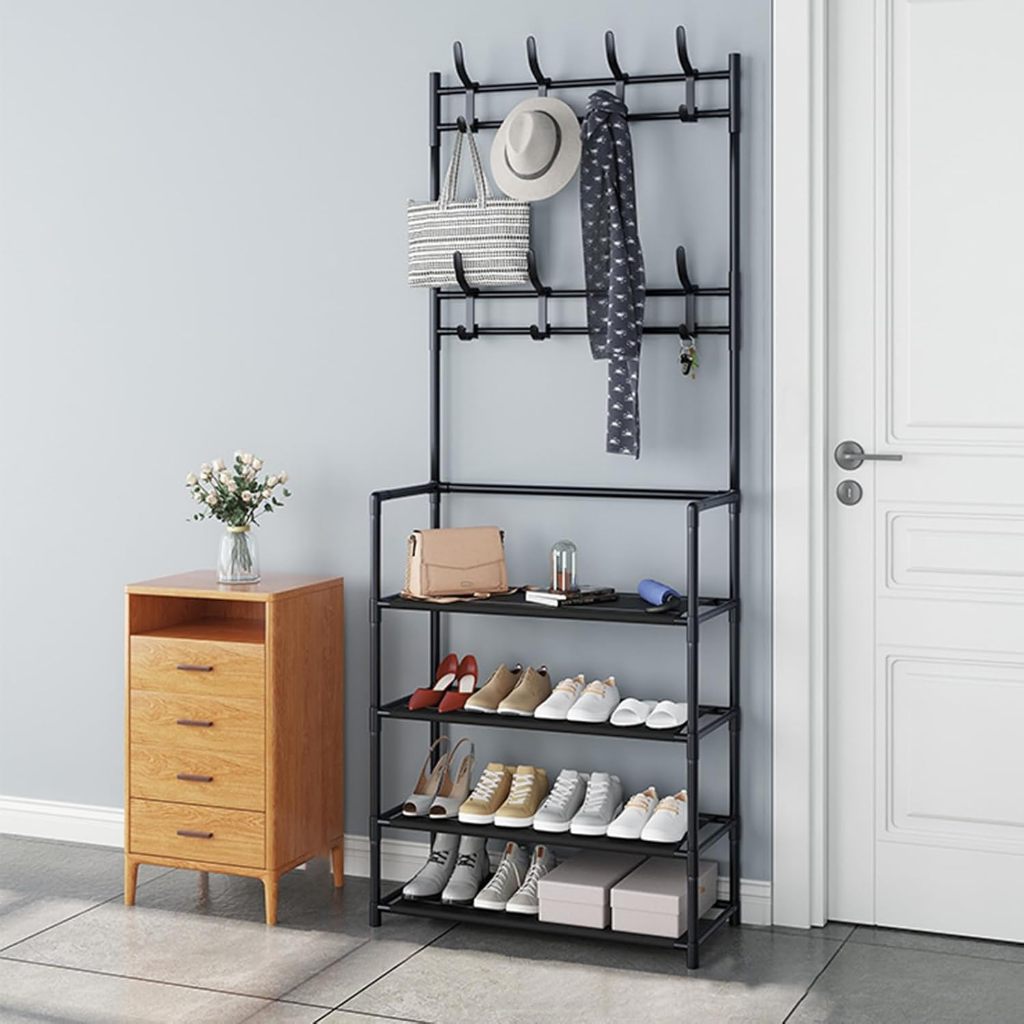 Gabinete de sapato Sapateira Organização de sapato Multifuncional Ganchos Cabideiro em Oferta na Shopee