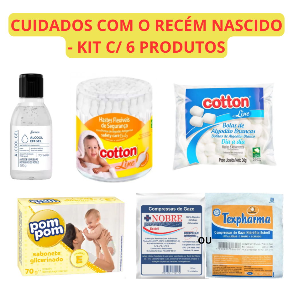 Kit Bebê Recém Nascido Cuidados Do Bebê Com 6 Produtos em Oferta na Shopee