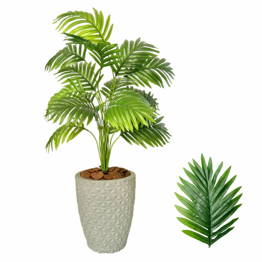 Planta Artificial Palmeira com Vaso Polietileno Completo em Oferta na Shopee