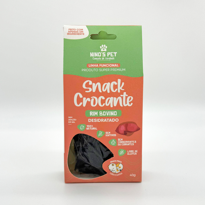 Petisco Saudável Rim Bovino para Cães e Gatos - Único Ingrediente 100% Natural - Ninos Pet - 40g