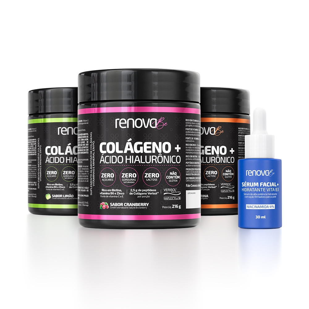 Kit 3 Collagen Verisol Para Homens + Sérum Vita B3 Renova Be - Health
